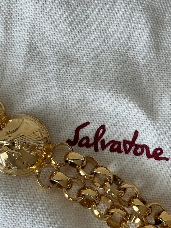 Salvatore Ferragamo Shoe Gold Chain Belt 42.5” main image 5